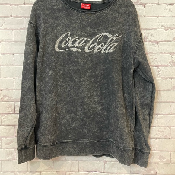 Coca Cola Sweaters - Coca-Cola Oversized Charcoal Gray Sweater
